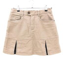 ★特価★アディダス スカート ベージュ×ネイビー ボックスプリーツ バックロゴ レディース M/M ゴルフウェア adidas(4)