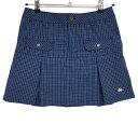 【当店ポイント5倍!スーパーセル期間中限定】【超美品】カッパ スカート ネイビー×グリーン チェック 裾ボックスプリーツ レディース 7 ゴルフウェア Kappa