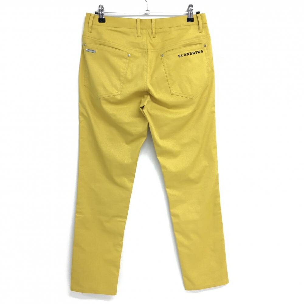 【超美品】セントアンドリュース パンツ イエロー 織生地 ストレッチ メンズ M ゴルフウェア 2021年モデル St ANDREWS