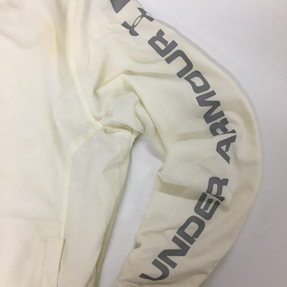 アンダーアーマー ジャケットブルゾン アイボリー×グレー 袖ロゴ 裏地微起毛 メンズ LG/G/G ゴルフウェア UNDER ARMOUR 3