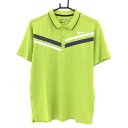 【超美品】ナイキ 半袖ポロシャツ ライトグリーン×ネイビー 胸ライン メンズ M ゴルフウェア NIKE"