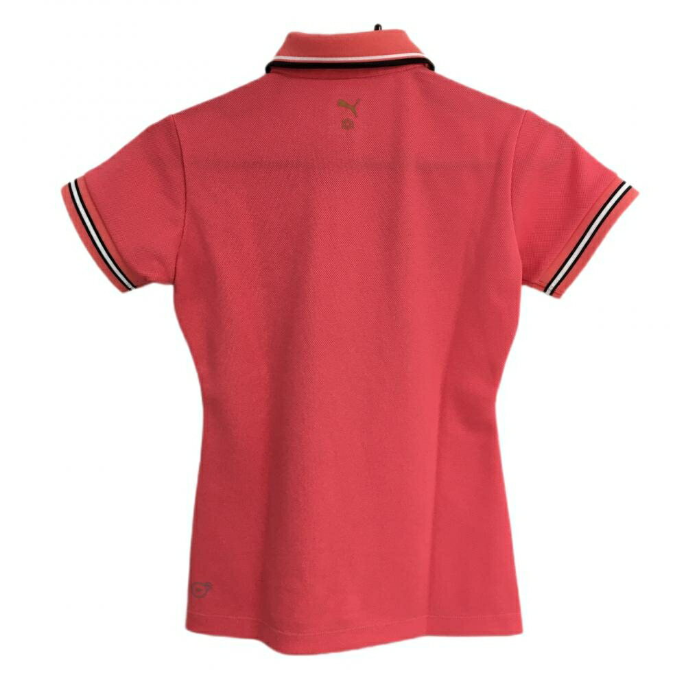 【超美品】プーマ 半袖ポロシャツ ピンク ネック袖口ライン DRYCELL レディース S ゴルフウェア PUMA