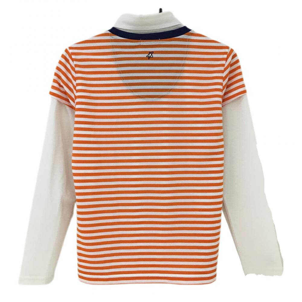 【美品】スリクソン 長袖ポロシャツ×半袖シャツ2点セット 白×オレンジ ボーダー レディース M ゴルフウェア SRIXON