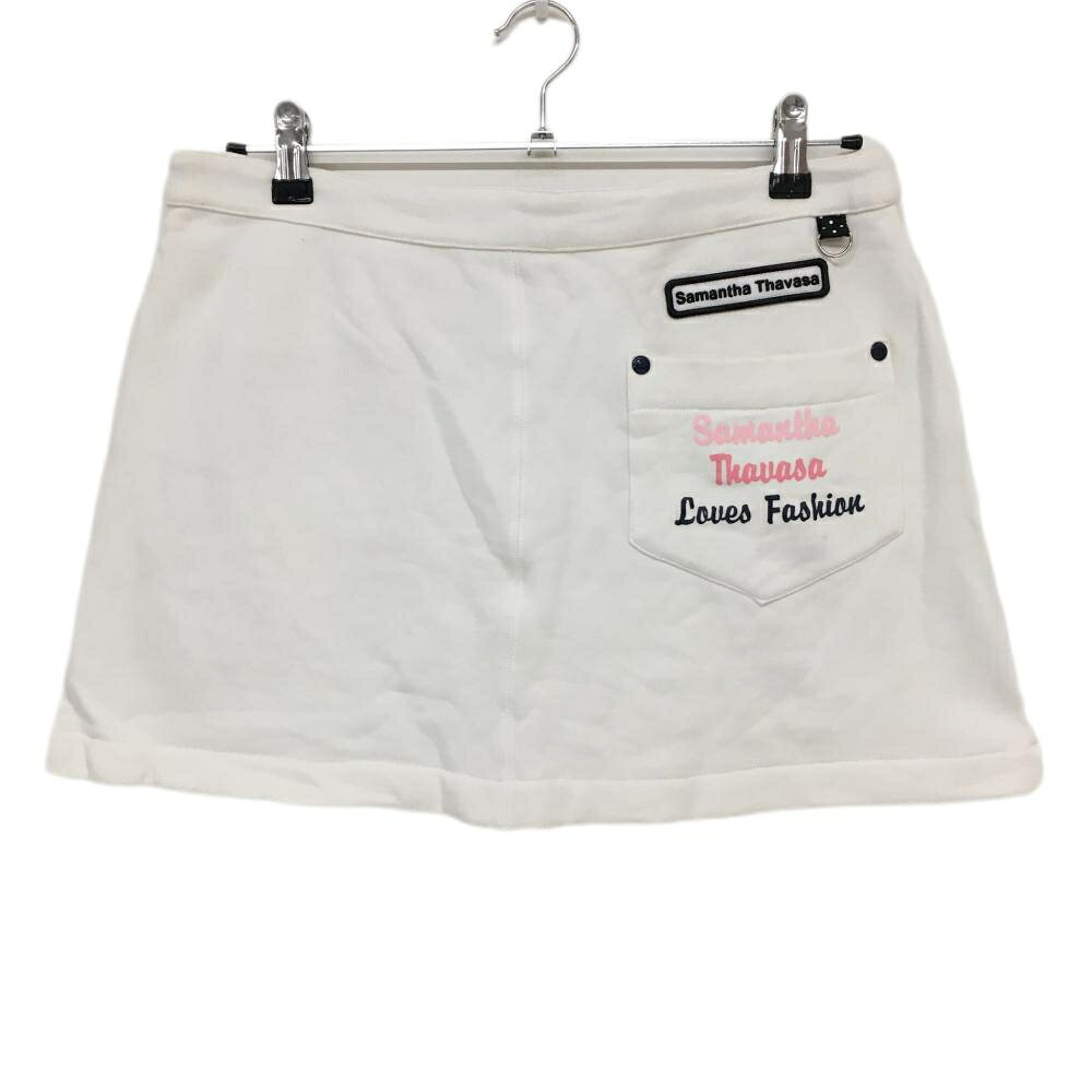 【美品】サマンサタバサ UNDER25 スウェットスカート 白 裏起毛 ストレッチ レディース PRO ゴルフウェア Samantha Thavasa