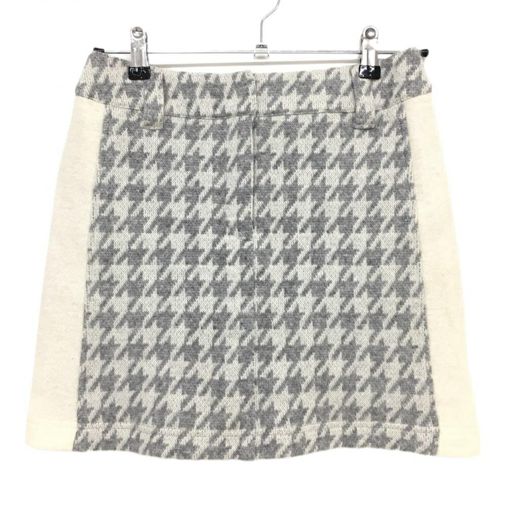 【超美品】キャロウェイ ニットスカート ライトグレー×白 千鳥格子 羊毛・ウール混 レディース SS ゴル..