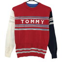 ★特価30%OFF★トミーヒルフィガー セーター レッド×白 一部シースルー レディース M ゴルフウェア Tommy Hilfiger Golf