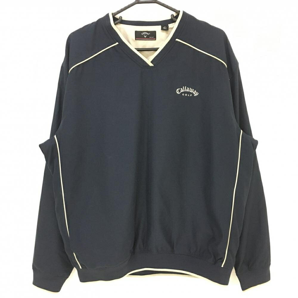 ★特価80%OFF★キャロウェイ スニード ネイビー×ベージュ Vネック ブルゾン メンズ M ゴルフウェア Callaway