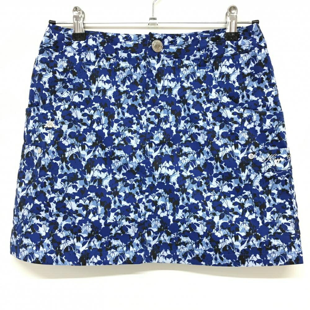 【超美品】カッパ スカート ブルー×ライトブルー 総柄 インナーパンツ付き レディース 7 ゴルフウェア ..