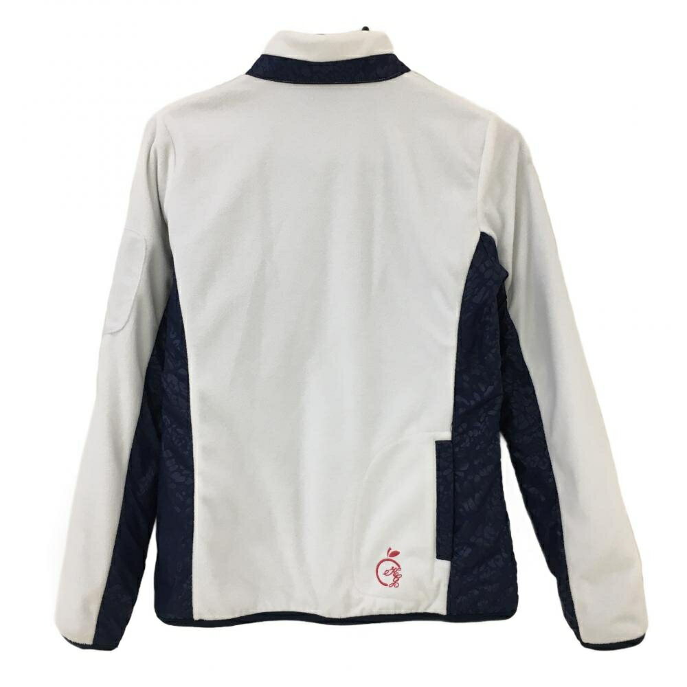 カッパ フリースジャケット 白×ネイビー 異素材 レディース M ゴルフウェア Kappa
