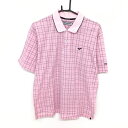 ★特価★ツアーステージ 半袖ポロシャツ ピンク×黒 チェック メンズ L ゴルフウェア TOURSTAGE