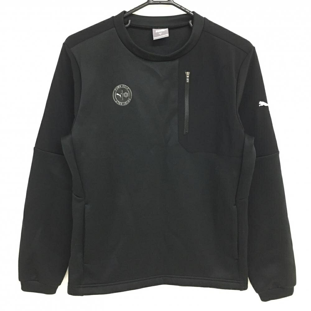 ★特価80%OFF★プーマ 異素材トレーナー 黒 3ポケット シンプル メンズ M ゴルフウェア PUMA