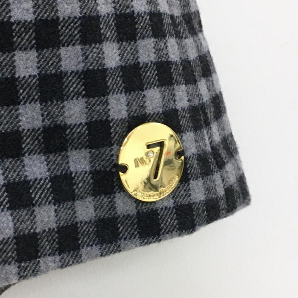 【超美品】サマンサタバサ No.7 プリーツスカート グレー×黒 チェック柄 レディース 40(L) ゴルフウェア Samantha Thavasa