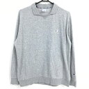 ★特価25%OFF★チャンピオン 襟付きトレーナー グレー ロゴ刺しゅう メンズ X-LARGE ゴルフウェア Champion