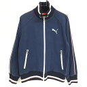 ★特価35%OFF★プーマ ブルゾン ネイビー×白 ロゴプリント 袖ライン メンズ L ゴルフウェア PUMA