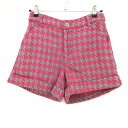 ★特価★【新品】キスオンザグリーン ショートパンツ ピンク×グレー 千鳥格子 総柄 ニット地 レディース M ゴルフウェア kiss on the green
