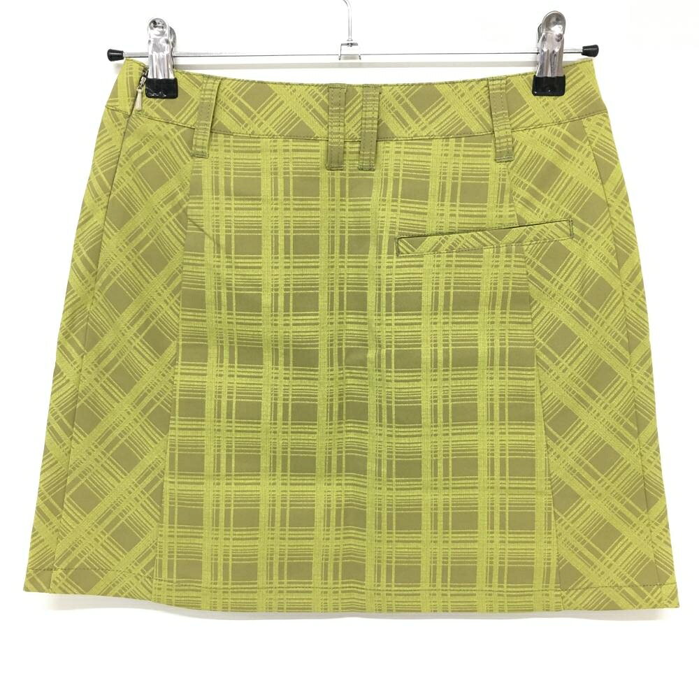 【新品】プーマ スカート イエロー チェック地模様 インナーパンツ付き レディース S ゴルフウェア PUMA