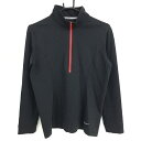 ナイキ ★特価30%OFF★ナイキ 長袖ハイネックシャツ 黒×レッド ハーフジップ レディース L ゴルフウェア NIKE