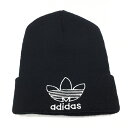 ★特価35%OFF★【美品】アディダス ニット帽 黒 ロゴ刺しゅう ゴルフウェア adidas