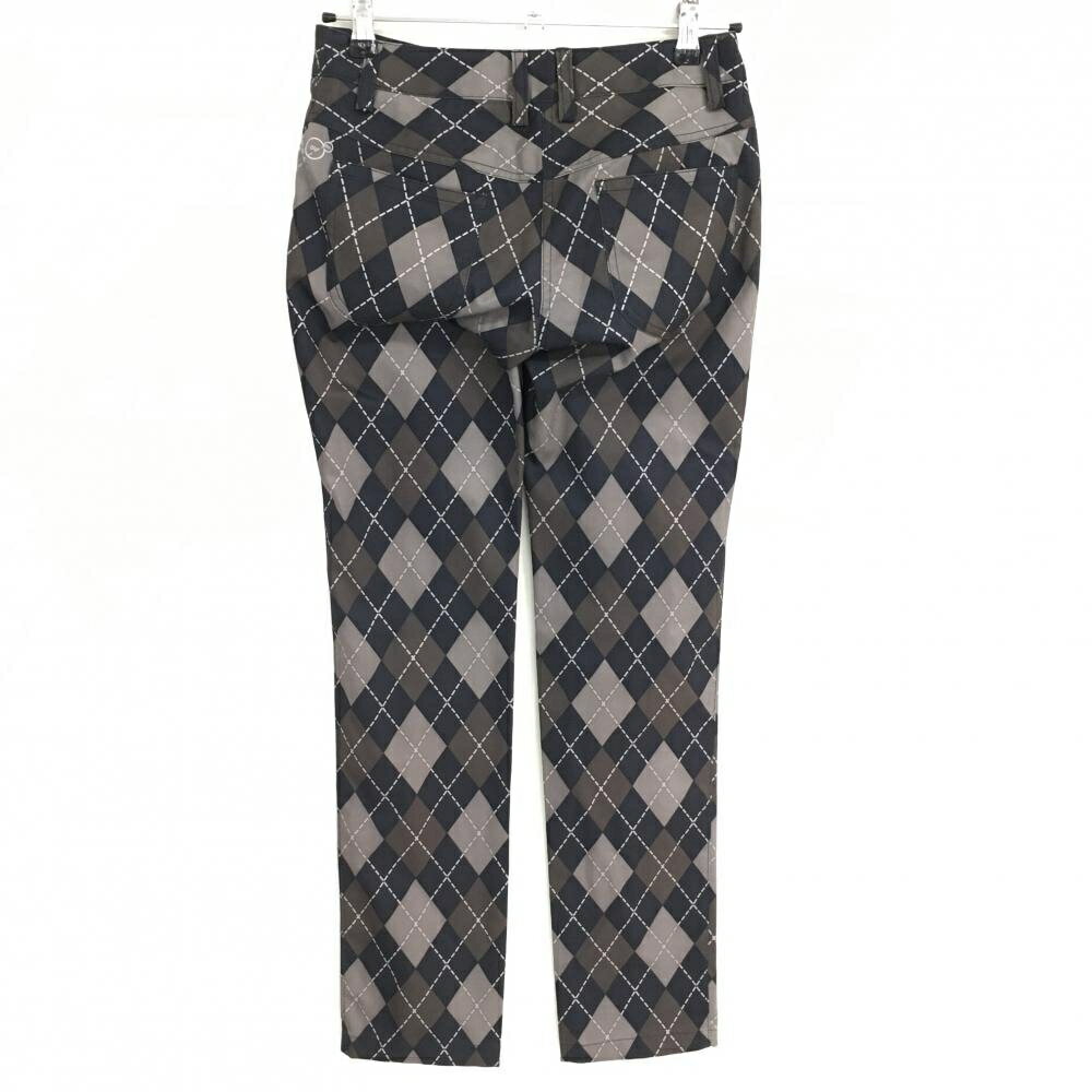 プーマ パンツ グレー×黒 アーガイル柄 総柄 レディース S ゴルフウェア PUMA