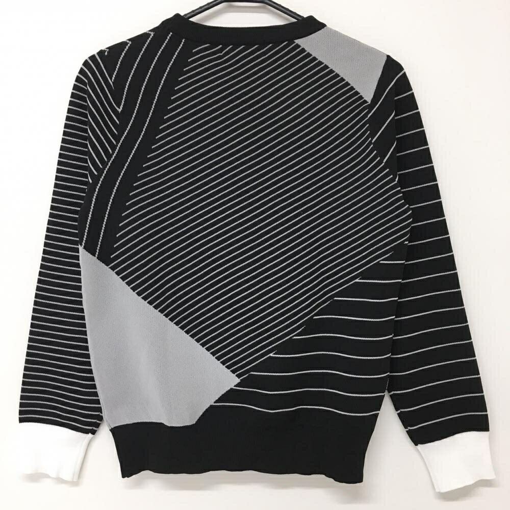 【美品】アドミラル セーター 黒×グレー 斜めボーダー レディース S ゴルフウェア Admiral