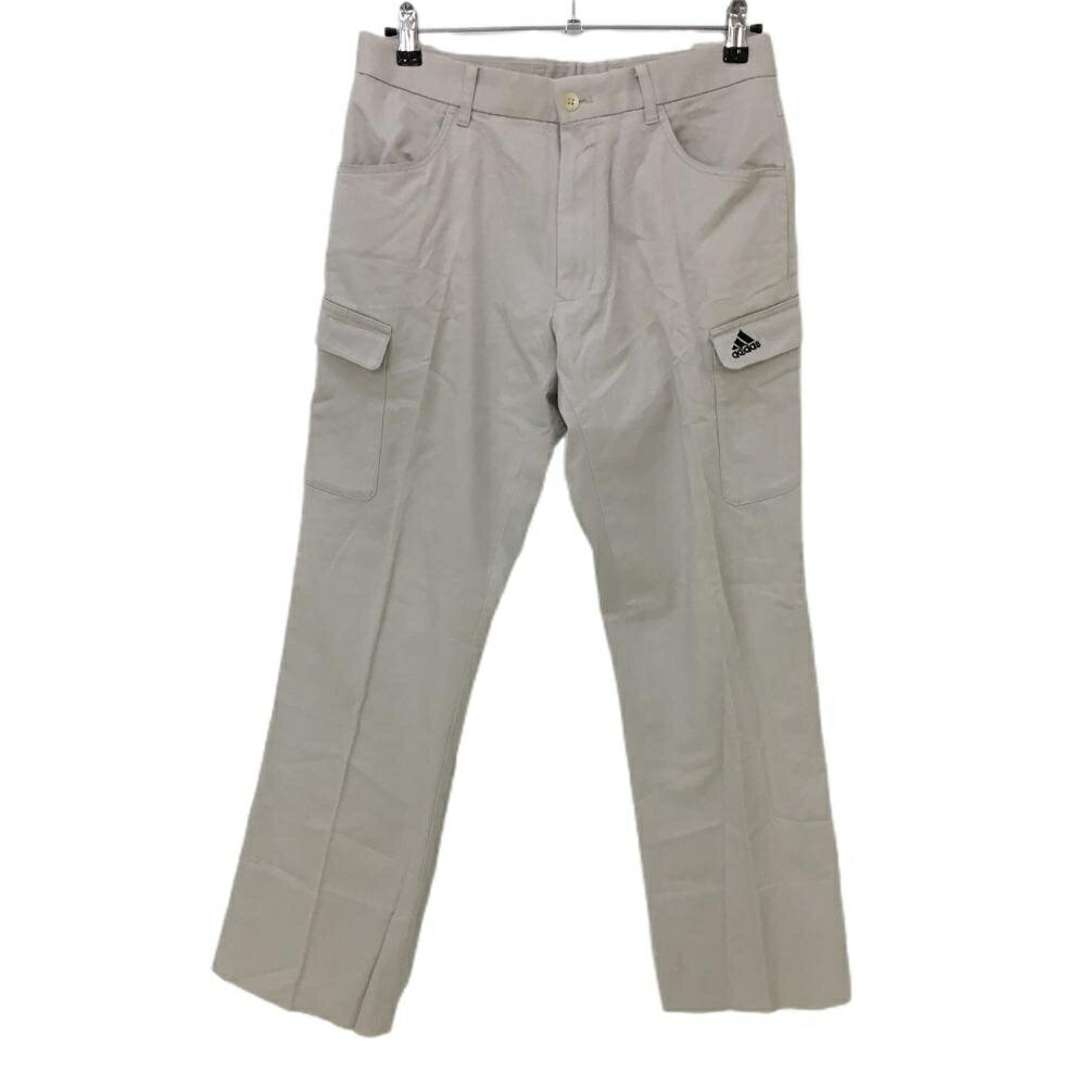 ★特価15%OFF★アディダス パンツ ライトベージュ×黒 ポケット複数 無地 ヒップ3ライン メンズ 79 ゴルフウェア adidas