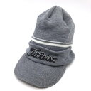 ★特価5%OFF★タイトリスト つば付ニット帽 グレー×白 蓄熱裏地 ゴルフウェア TITLEIST