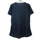 ★特価25%OFF★【超美品】フィラゴルフ 半袖スキッパーチュニック ネイビー×白 ドット レディース L ゴルフウェア FILA GOLF