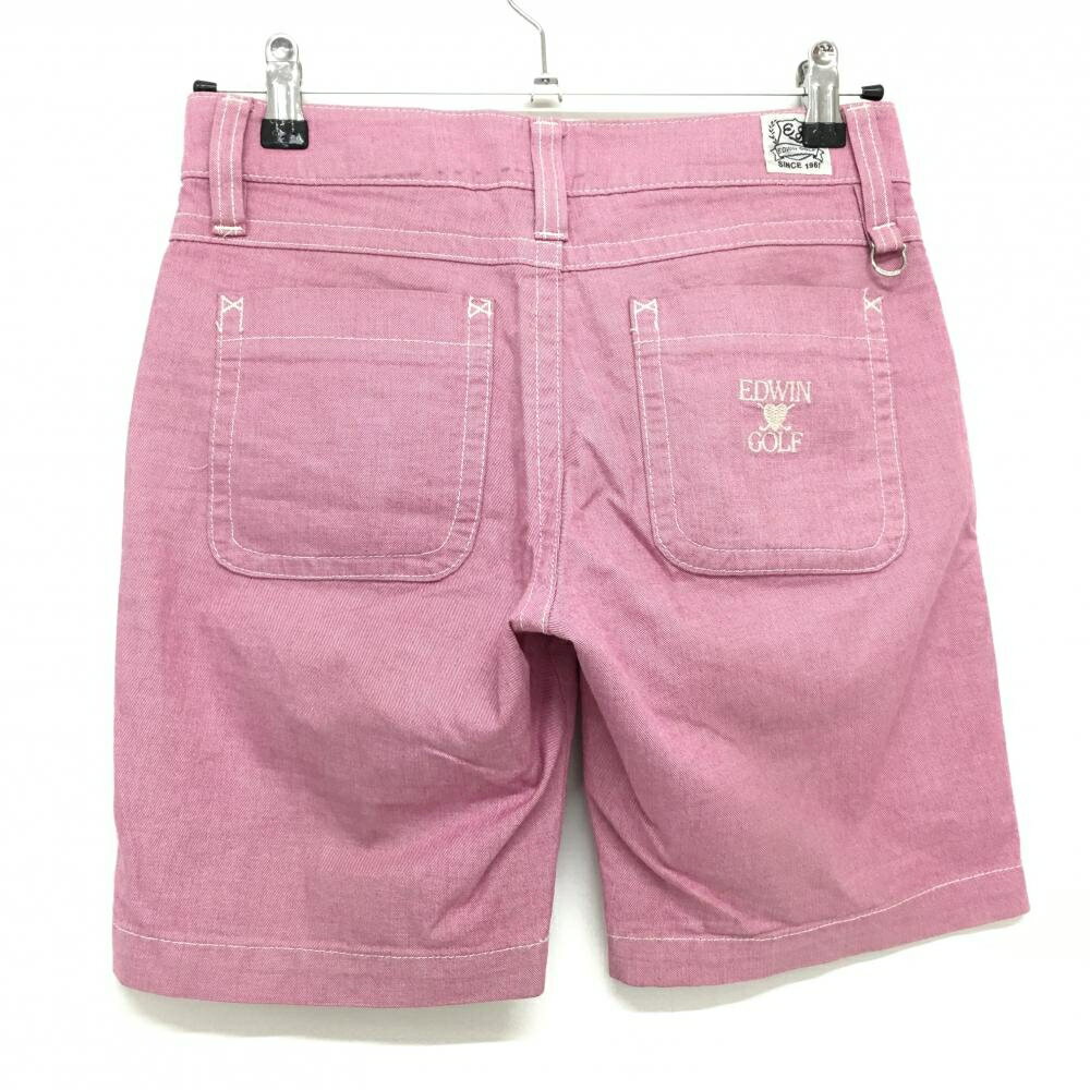 エドウィンゴルフ ハーフパンツ レッド パイナップルワッペン レディース SMALL ゴルフウェア EDWIN GOLF