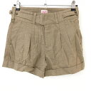 ★特価★【美品】エドウィン ショートパンツ ベージュ コットン・麻混 レディース SMALL ゴルフウェア EDWIN GOLF