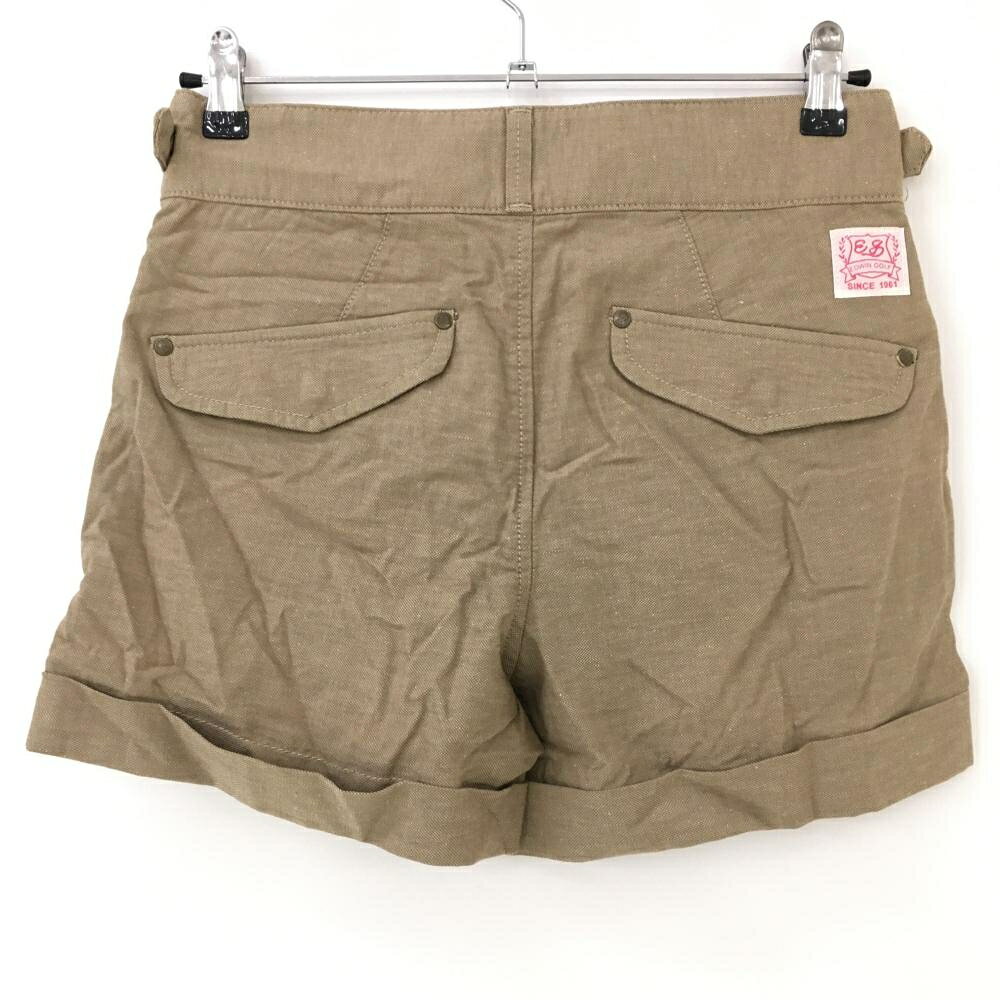 【美品】エドウィン ショートパンツ ベージュ コットン・麻混 レディース SMALL ゴルフウェア EDWIN GOLF