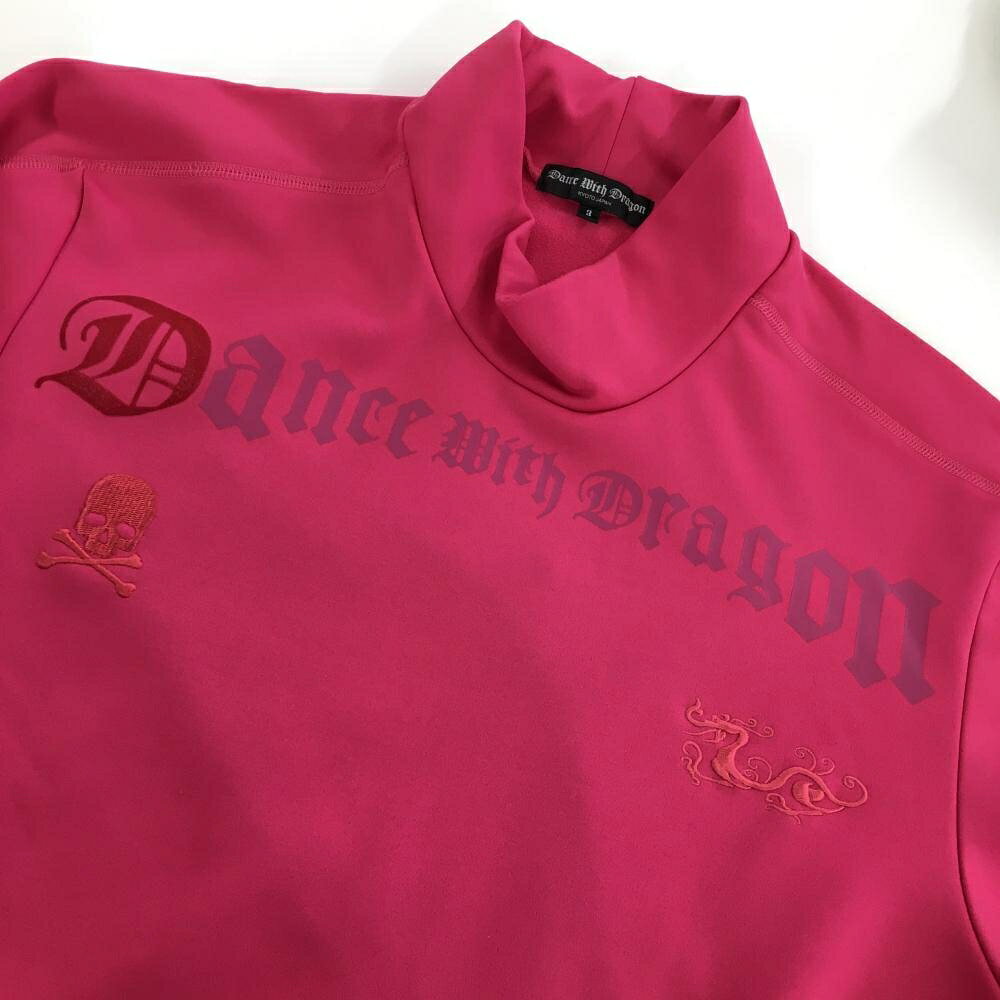 レオナード 楽天市場店の【美品】ダンスウィズドラゴン 長袖ハイネックシャツ ピンク 裏起毛 スカル メンズ 3(L) ゴルフウェア Dance With Dragon｜アングル3