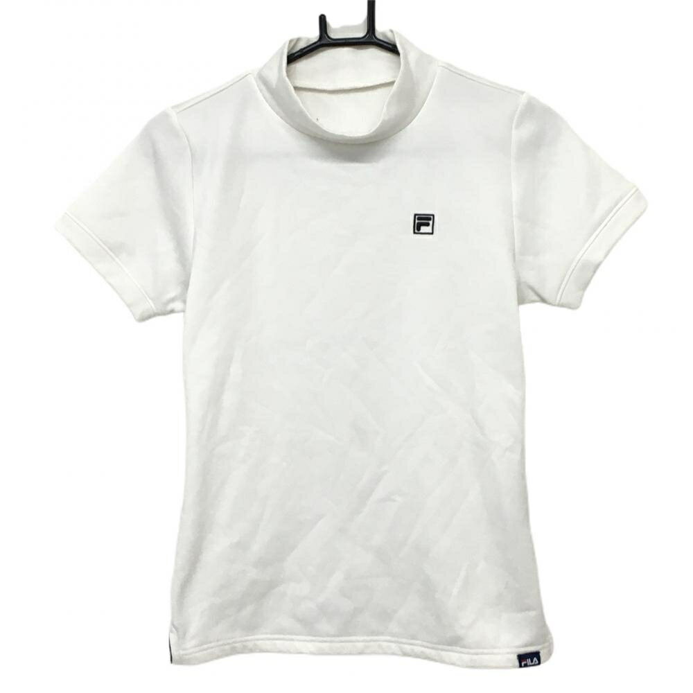 FILA Golf - 【超美品】フィラゴルフ 半袖ハイネックシャツ 白 裏起毛 ロゴ黒 レディース M ゴルフウェア FILA GOLF