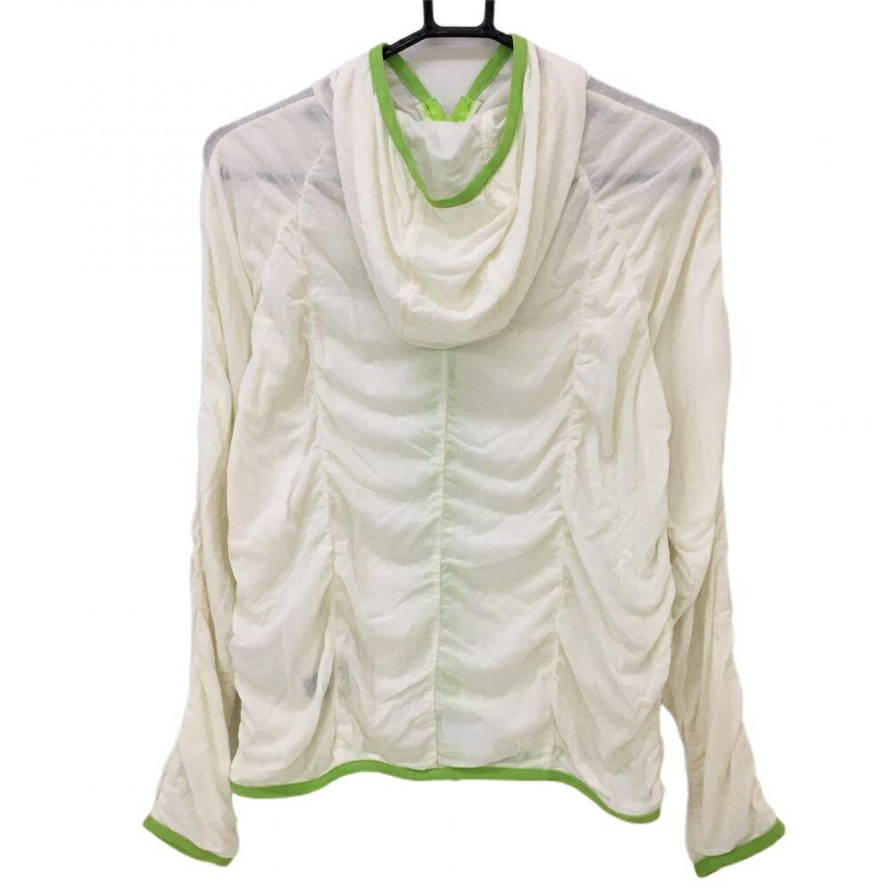 パーリーゲイツ ジップパーカー アイボリー×ライトグリーン メッシュ ブルゾン レディース 1(M) ゴルフウェア PEARLY GATES