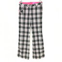 ★特価★【美品】ビバハート パンツ 黒×白×ピンク チェック ティー装着可 レディース 40 ゴルフウェア VIVA HEART
