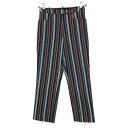 ★特価★【超美品】ミラショーン パンツ ネイビー×レッド ストライプ ストレッチ レディース 9(M) ゴルフウェア mila schon