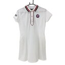 ★特価★【新品】シーピージゴルフ 半袖ポロワンピース 白×レッド 襟ライン スナップボタン レディース 3(L) ゴルフウェア 2023年モデル CPG