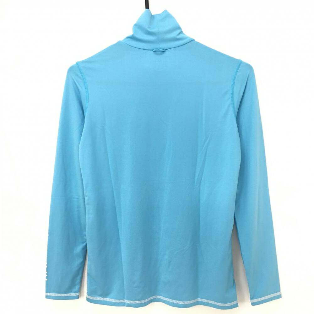 【美品】フィラゴルフ ハイネックインナーシャツ ライトブルー×白 袖プリント レディース ゴルフウェア FILA GOLF