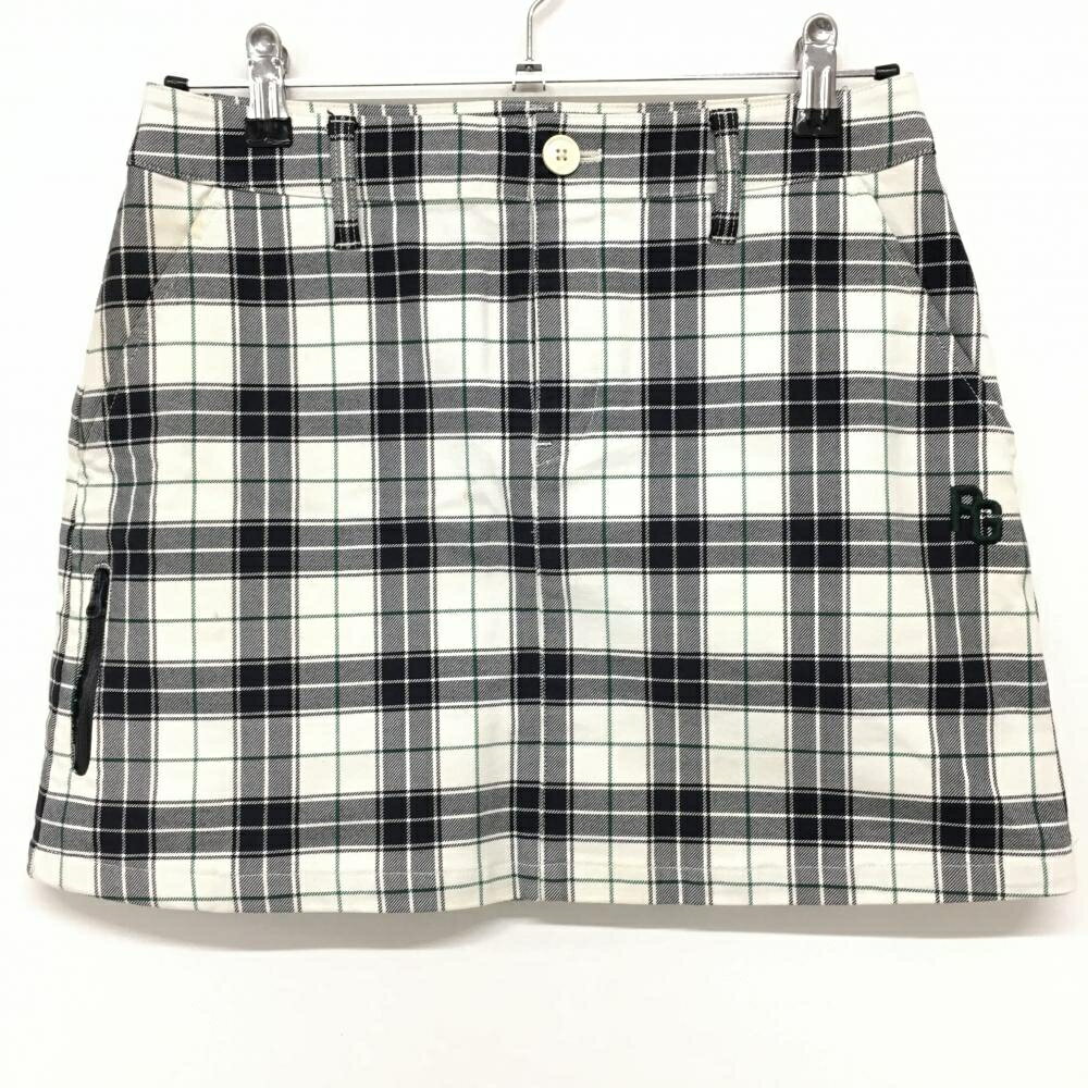 【当店ポイント5倍！12月11日1:59まで】★特価★パーリーゲイツ スカート 白×ネイビー チェック ストレッチ レディース 1(M) ゴルフウェア PEARLY GATES
