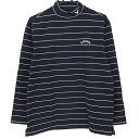 ★特価★キャロウェイ 長袖ハイネックシャツ 黒×白 ボーダー DRYSPORT メンズ L ゴルフウェア Callaway