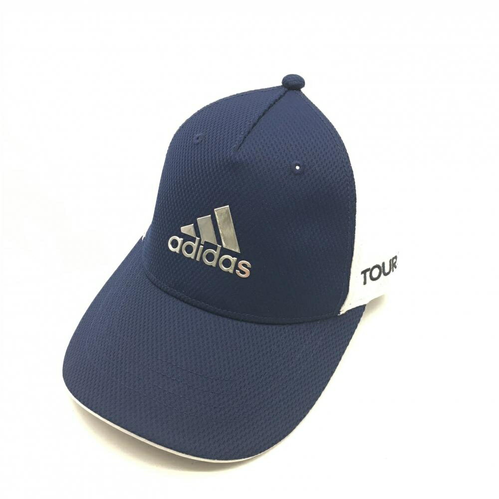 【超美品】アディダス キャップ ネイビー×白 メッシュ フリー(57～59cm) ゴルフウェア adidas