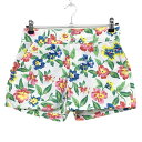 ★特価★【超美品】ルコック ショートパンツ 白×ピンク 花柄 ストレッチ レディース 9 ゴルフウェア le coq sportif