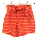 ★特価★【超美品】ナイキ ショートパンツ オレンジ×レッドオレンジ ボーダー ベルト付き レディース 0 ゴルフウェア NIKE