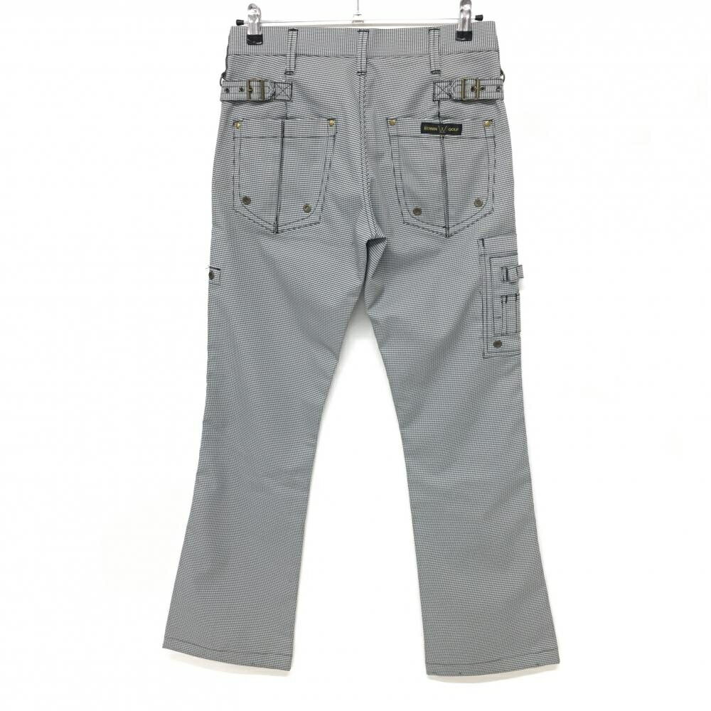 【美品】エドウィン パンツ 黒×白 千鳥格子 複数ポケット ストレッチ メンズ S ゴルフウェア EDWIN GOLF
