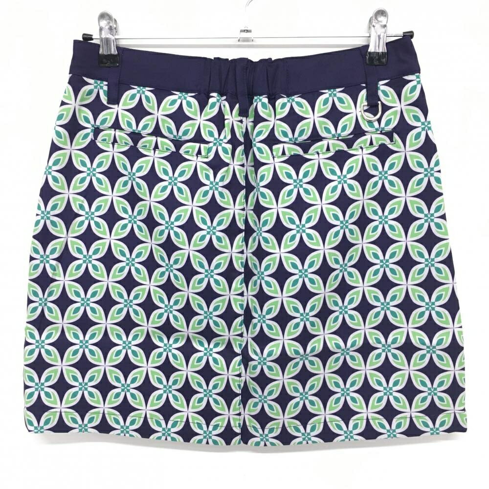 【新品】エフィカス スカート パープル×グリーン 花柄 内側インナーパンツ カレイドスコープ レディース L ゴルフウェア efficace