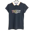 ★特価10%OFF★トミーヒルフィガー 半袖ポロシャツ ネイビー×白 フロントロゴ レディース LL ゴルフウェア Tommy Hilfiger Golf