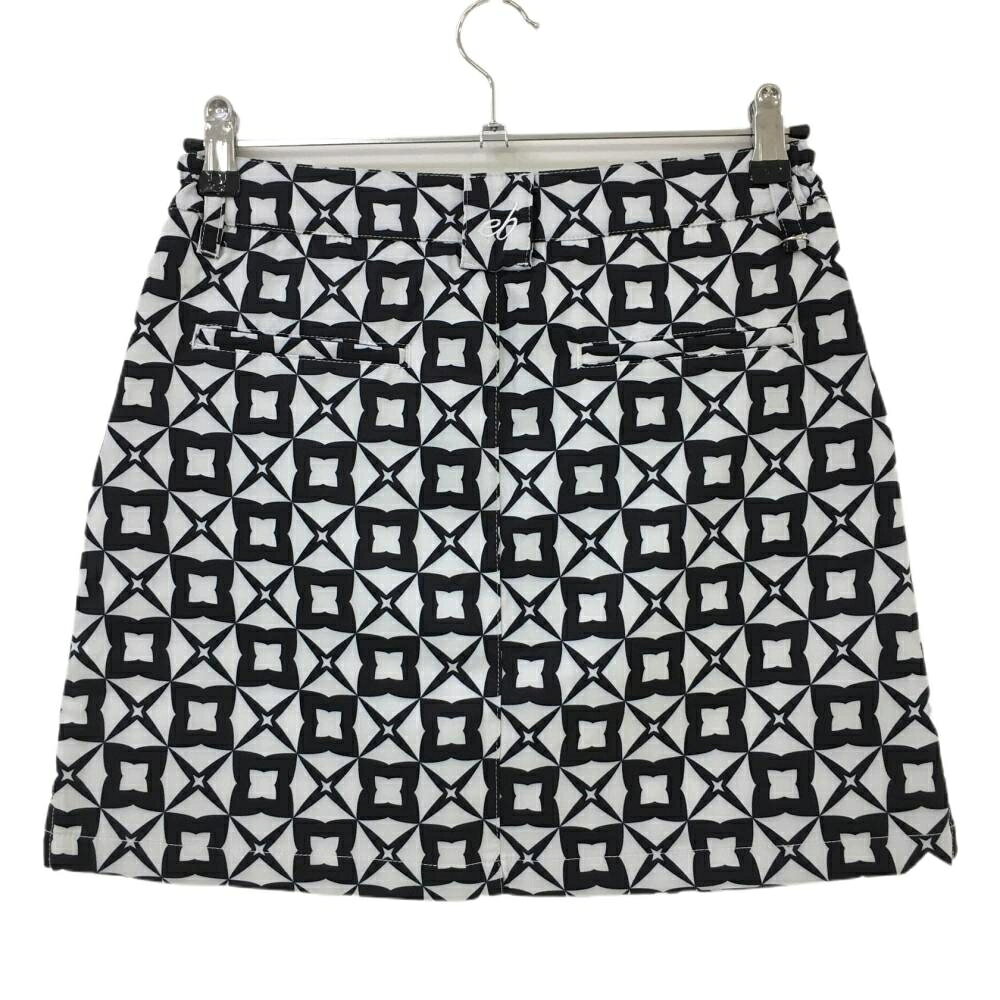 【新品】エフィカスブラン スカート 白×黒 総柄 内側インナーパンツ レディース L ゴルフウェア efficace