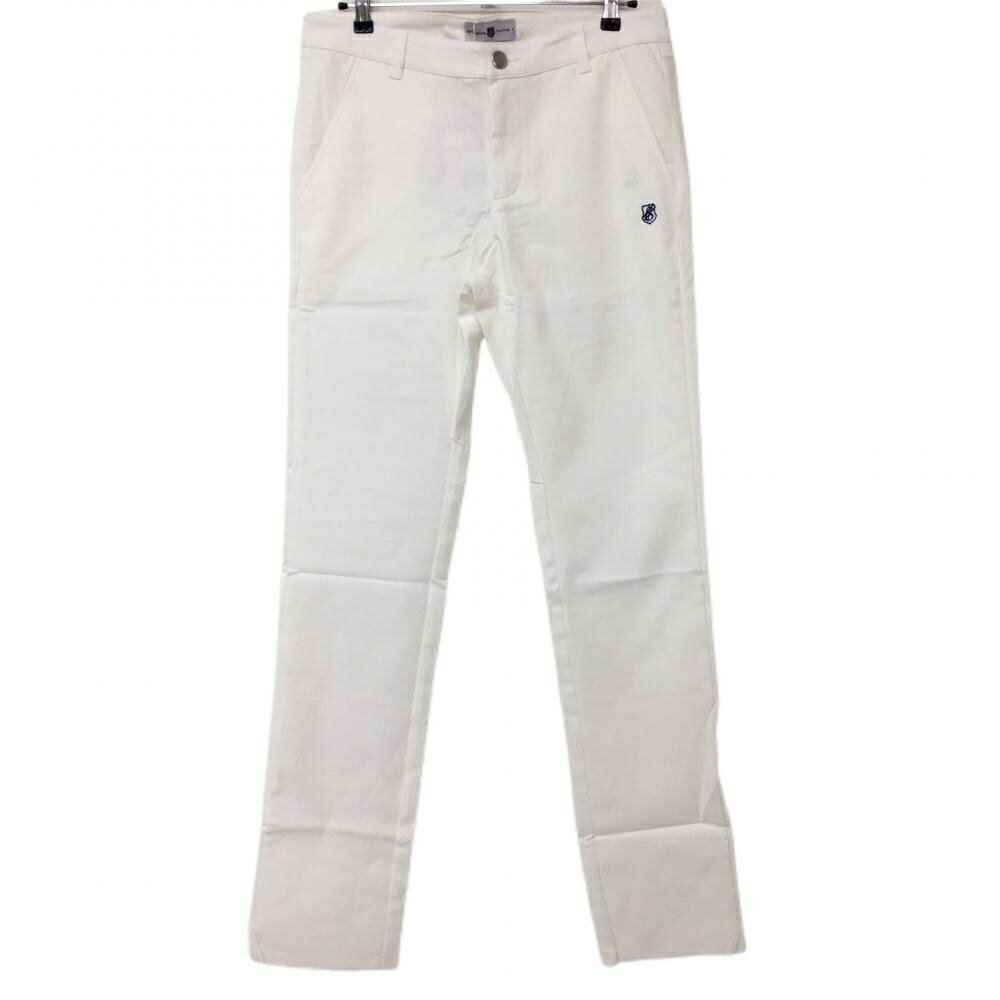 ★特価15%OFF★【新品】エフィカスオム ストレッチパンツ 白 ロゴネイビー メンズ 88 ゴルフウェア efficace