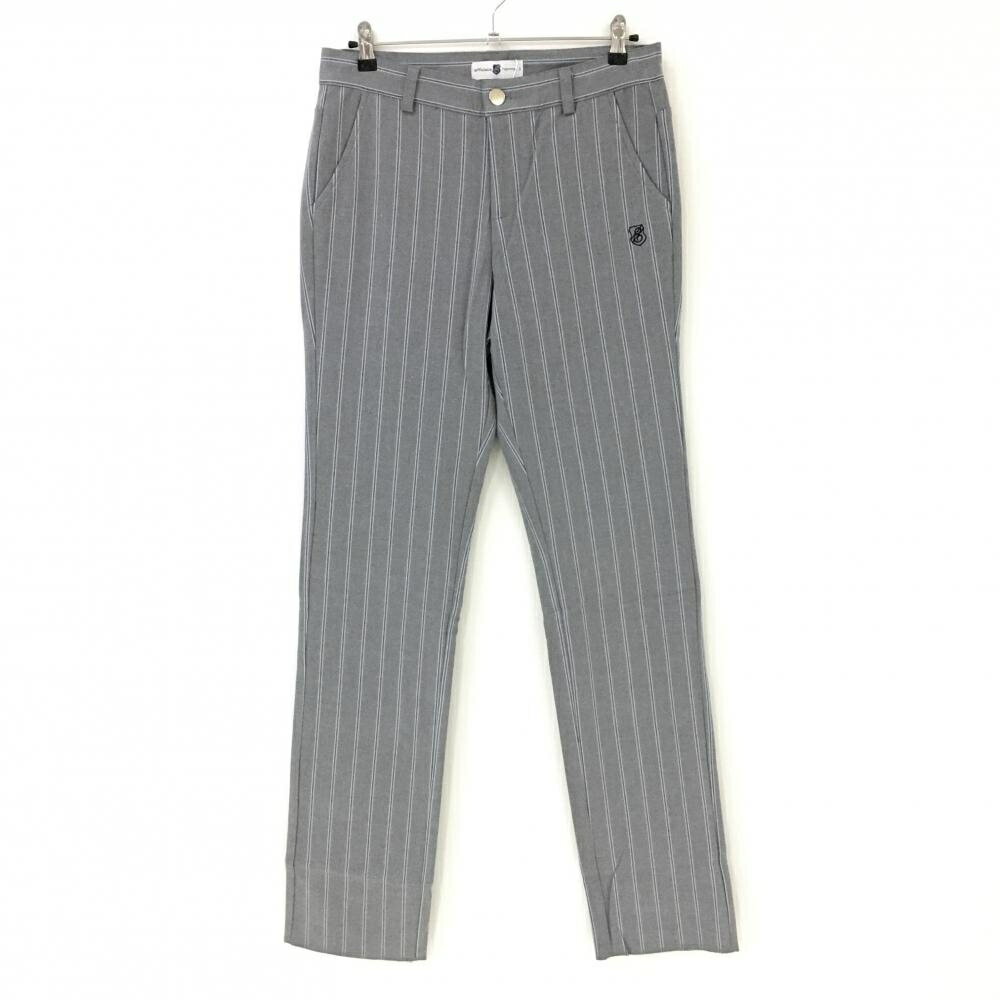 ★特価15%OFF★【新品】エフィカスオム パンツ グレー×ネイビー ストライプ 秋冬 ストレッチ メンズ 85 ゴルフウェア efficace