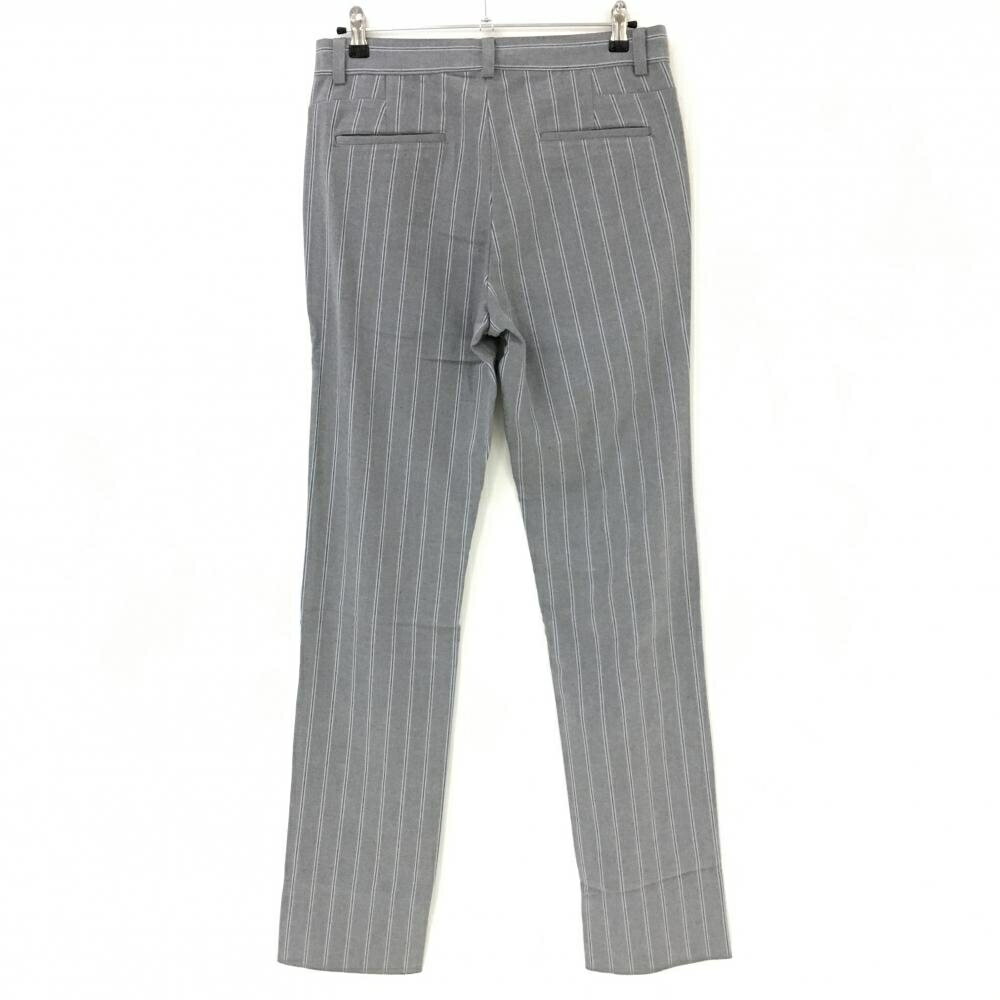 【新品】エフィカスオム パンツ グレー×ネイビー ストライプ 秋冬 ストレッチ 裾未処理 メンズ 85 ゴルフウェア efficace