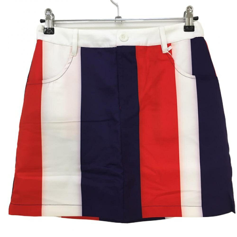 【新品】エフィカス スカート 白×パープル×レッド ストライプ 内側インナーパンツ レディース L ゴルフ..